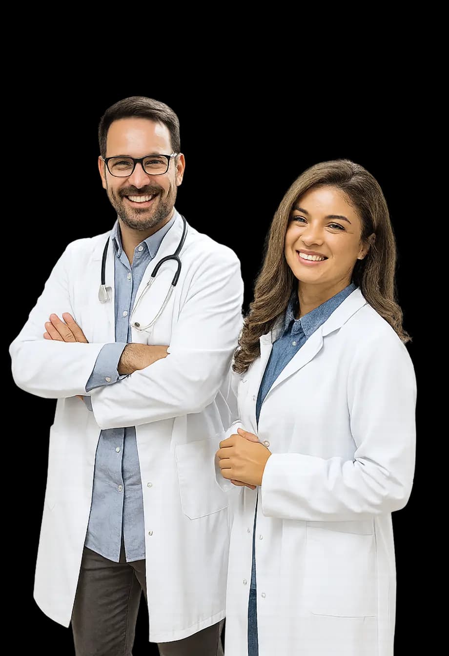 two doctors in white coats